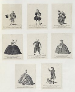 M. Foote dans le rôle du Diable dans Le Diable sur deux bâtons (Acte I); M. Foote dans le rôle du Docteur dans Le Diable sur deux bâtons; M. Foote dans le rôle de Mme Cole dans Le Mineur - English School
